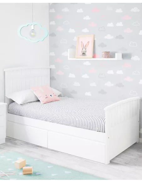 Cama de criança curvo com gavetas - Entrega gratuita