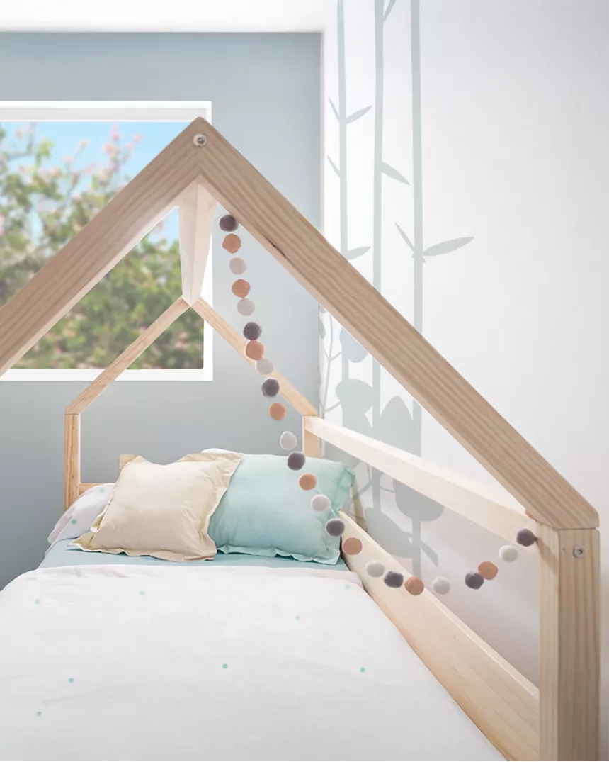 Cama  dupla casinha mdeira natural - Entrega gratuita