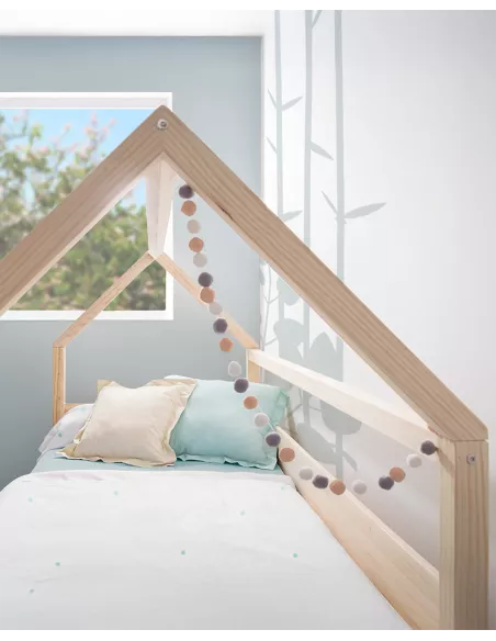 Cama  dupla casinha mdeira natural - Entrega gratuita