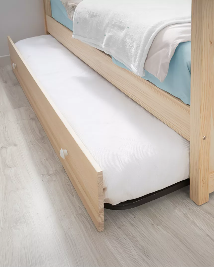 Cama  dupla casinha mdeira natural - Entrega gratuita