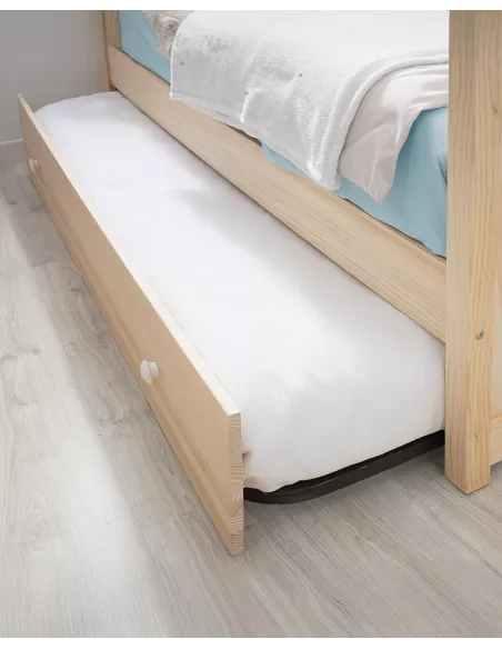 Cama  dupla casinha mdeira natural - Entrega gratuita