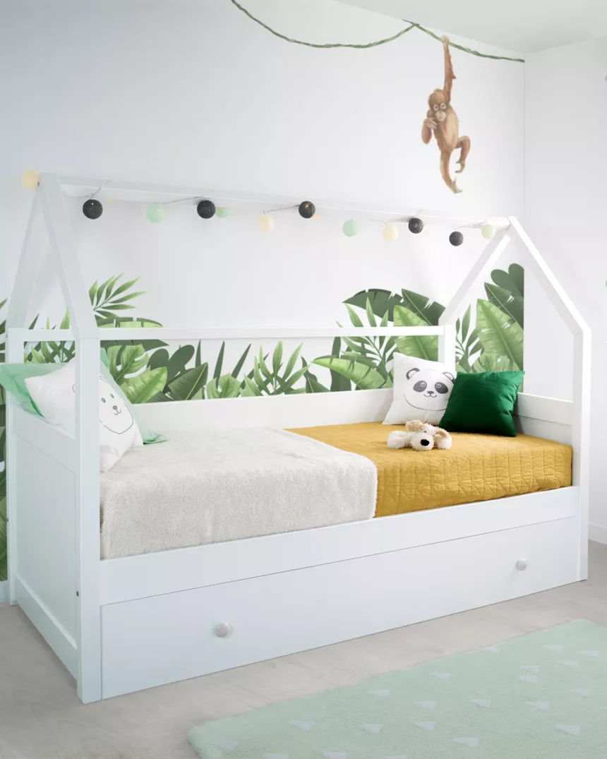 Cama casinha branca de madeira cama dupla - Entrega gratuita