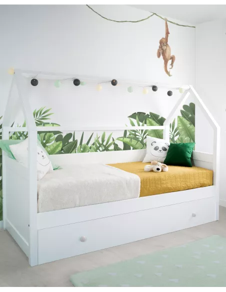 Cama casinha branca de madeira cama dupla - Entrega gratuita