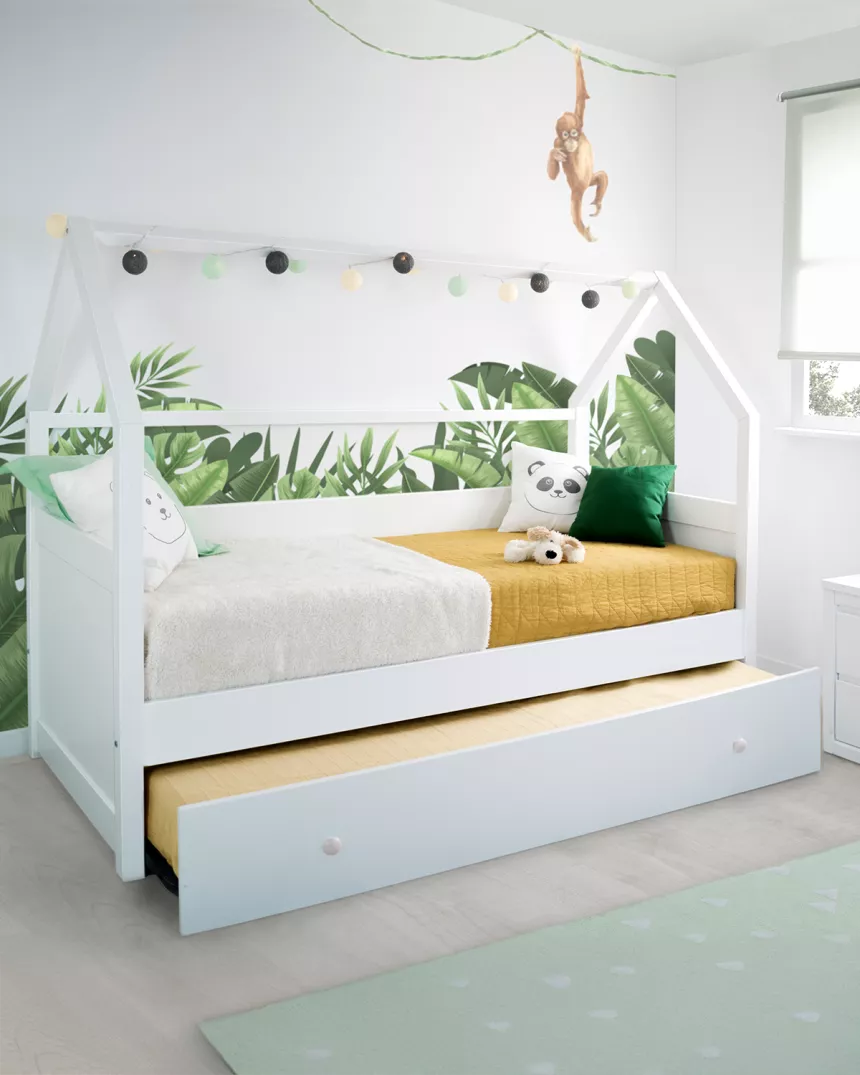 Cama casinha branca de madeira cama dupla - Entrega gratuita