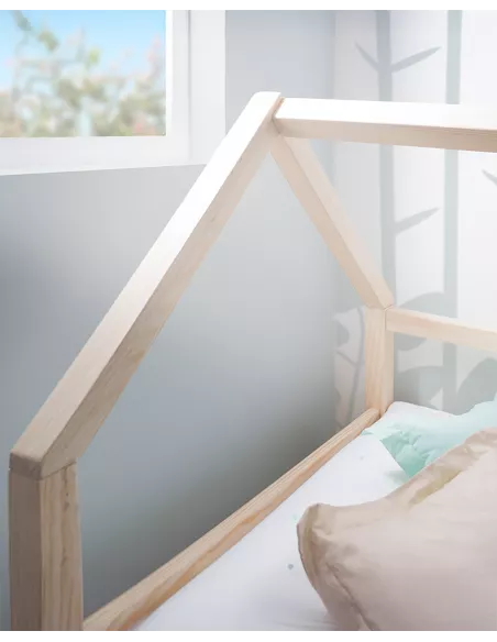 Cama casinha com gavetas madeira natural - Entrega gratuita.