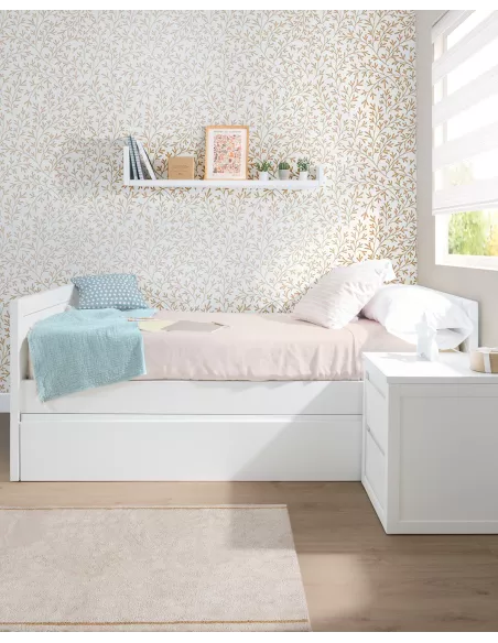 Cama linear com 1 gaveta