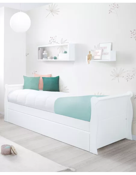 Cama infantil tipo gôndola com 1 gaveta