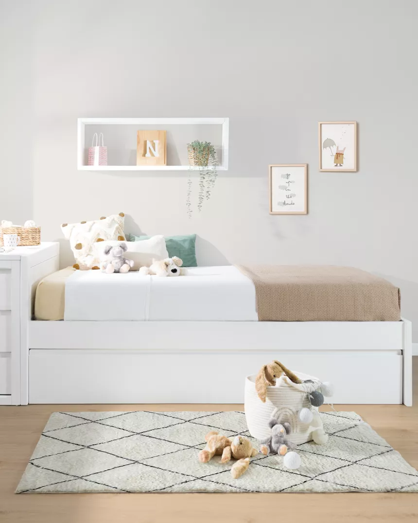 Cama juvenil com 1 gaveta linear baixa