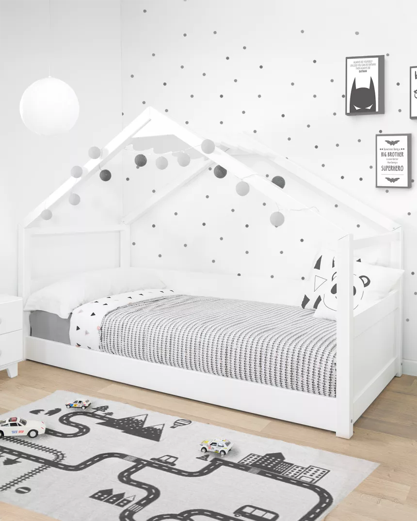 Cama casinha com telhado montessori -Entrega gratuita e compra segura