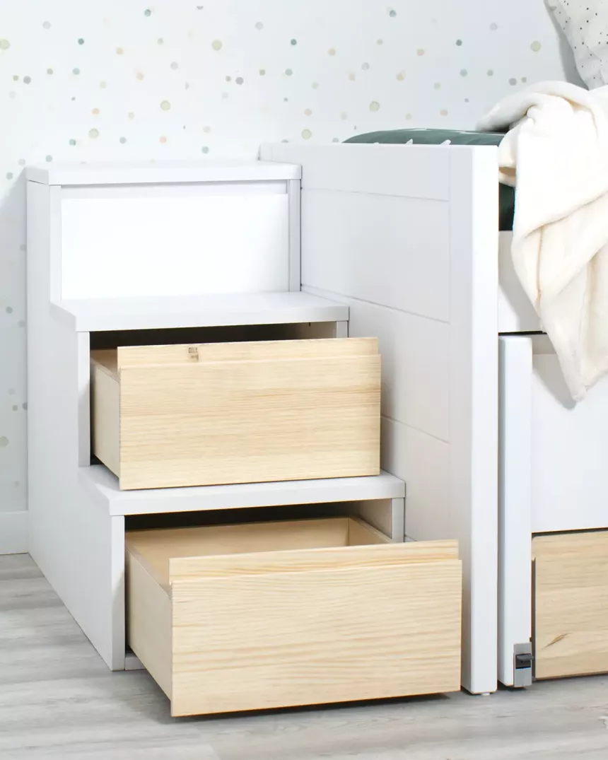 Escada com gavetas para camas