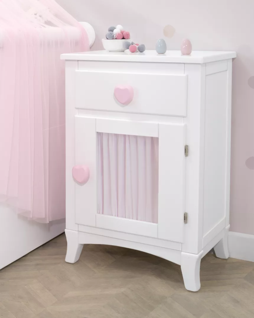 Mesa de cabeceira com porta e cortina para crianças - Entrega gratuita 2