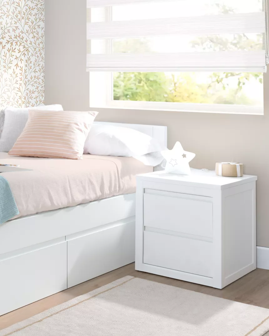 Mesa de cabeceira 2 gavetas lineal- Entrega gratuita