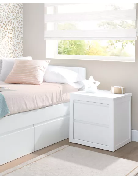 Mesa de cabeceira 2 gavetas Lineal