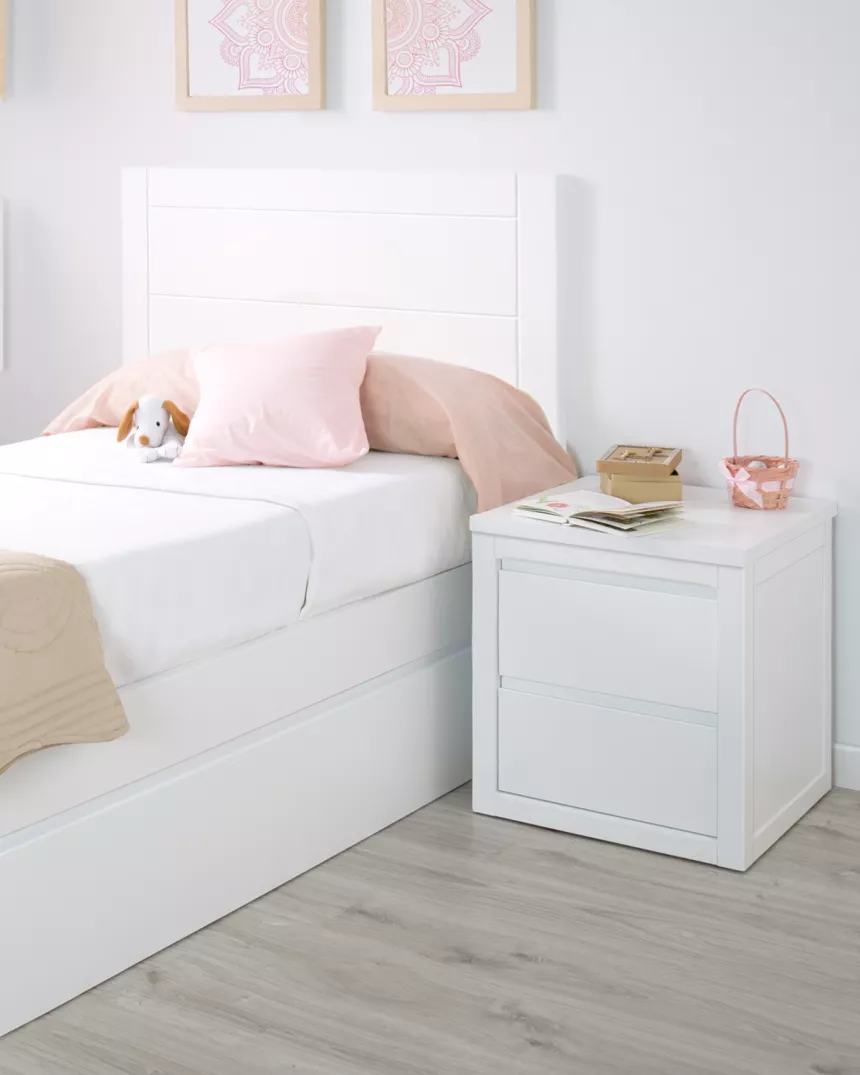 Mesa de cabeceira 2 gavetas lineal- Entrega gratuita