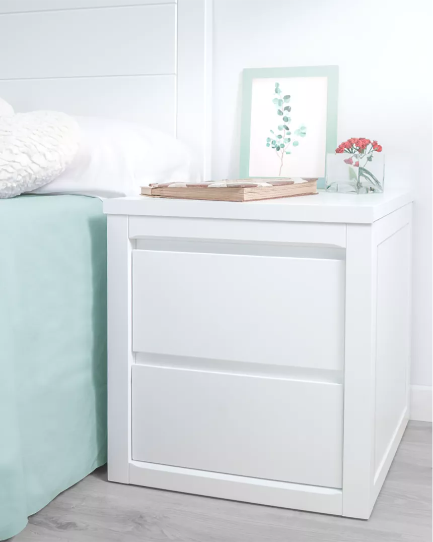 Mesa de cabeceira 2 gavetas lineal- Entrega gratuita