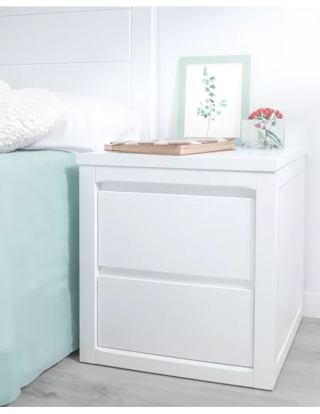 Mesa de cabeceira 2 gavetas lineal- Entrega gratuita