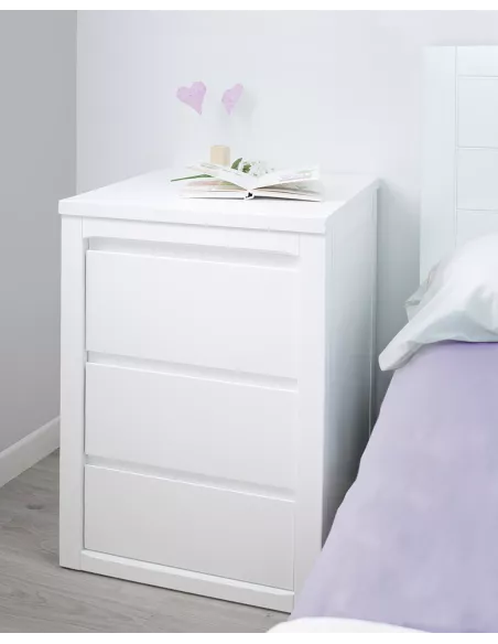 Mesa de cabeceira juvenil 3 gavetas lineal - Entrega gratuita
