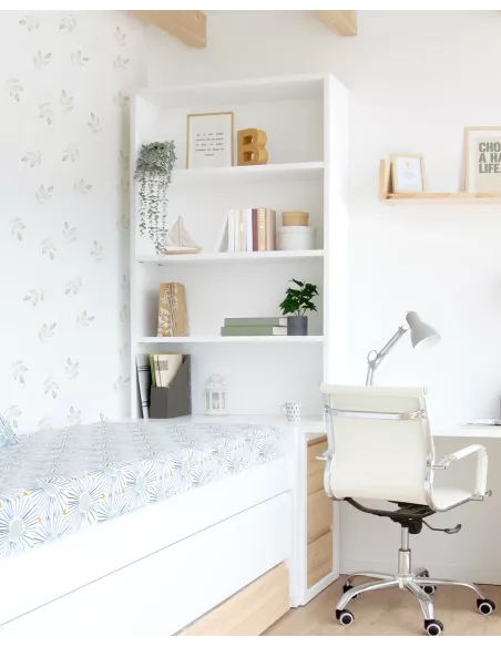 Livraria biblioteca dupla juvenil sobre secretária