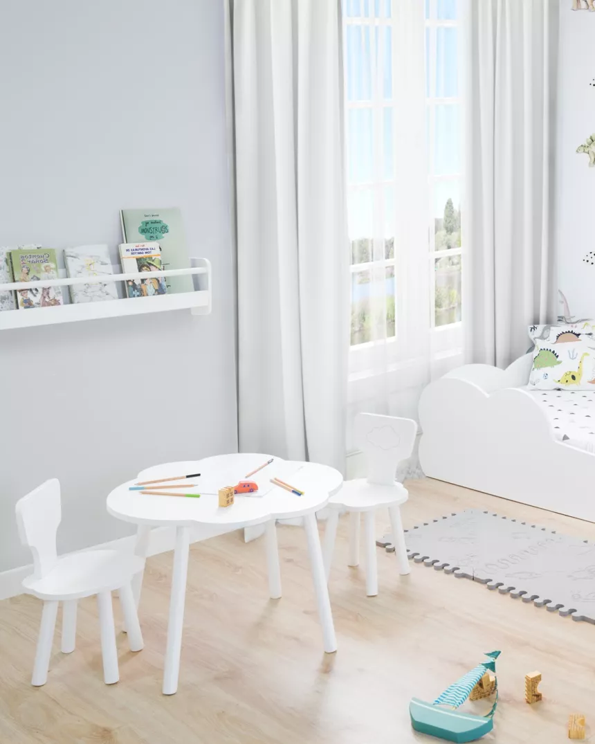 Mesa e banquinhos Nuvem - Entrega gratuita