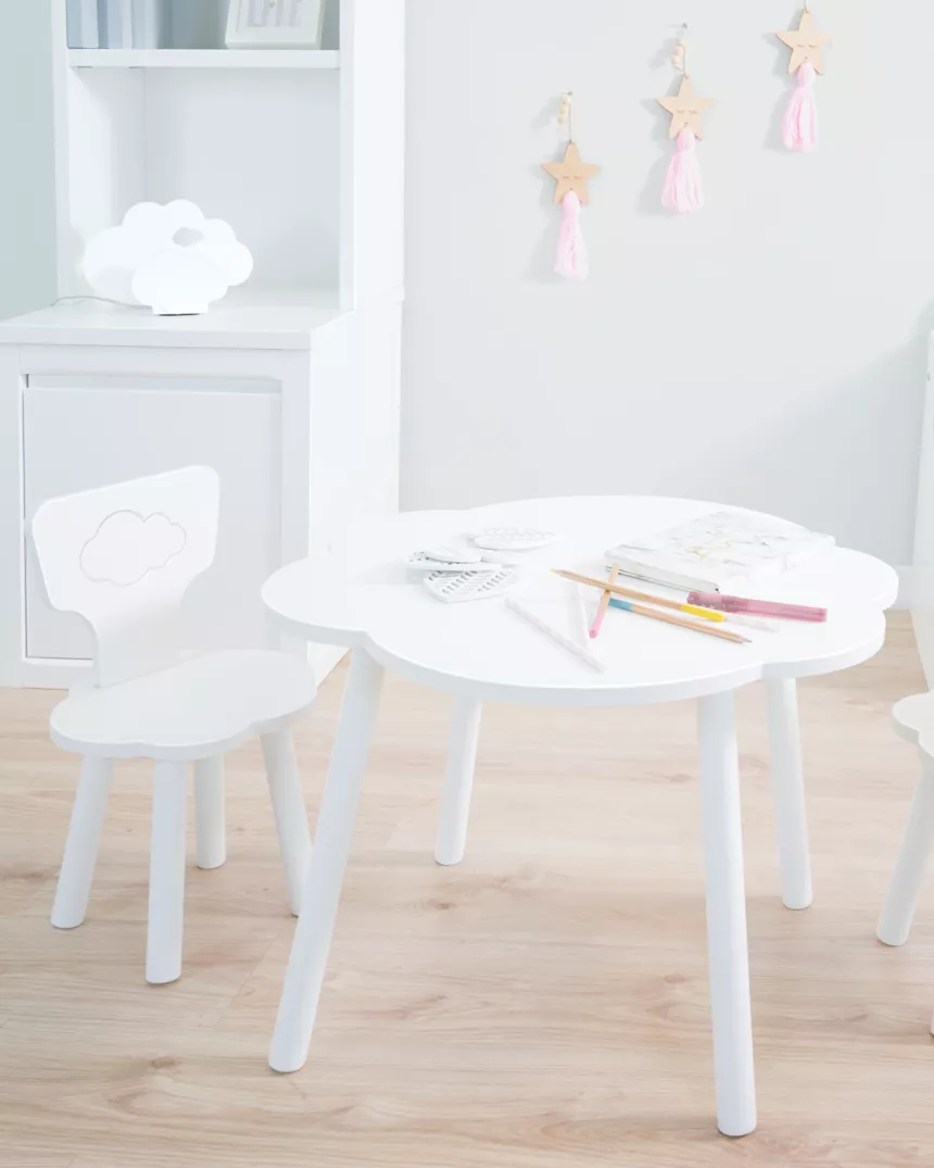 Mesa e banquinhos Nuvem - Entrega gratuita