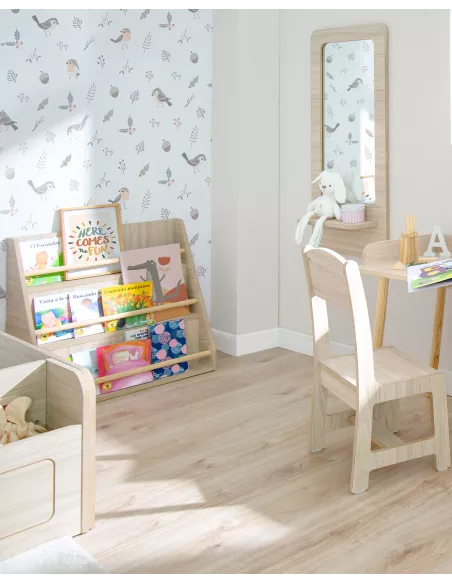 Bibliteca de madeira montessori