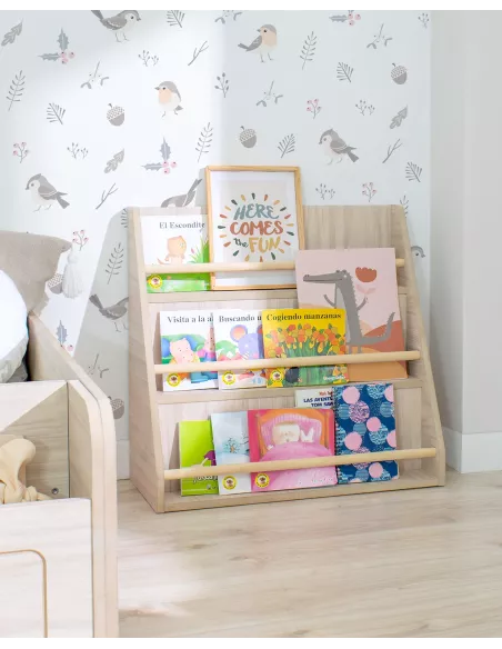 Biblioteca de madeira Montessori