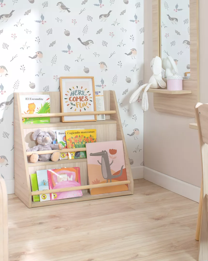 Bibliteca de madeira montessori
