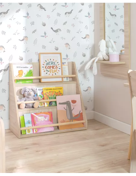 Bibliteca de madeira montessori