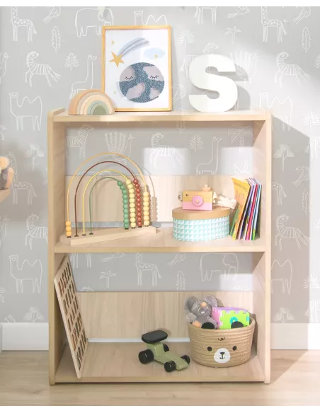 Estante de madeira Montessori
