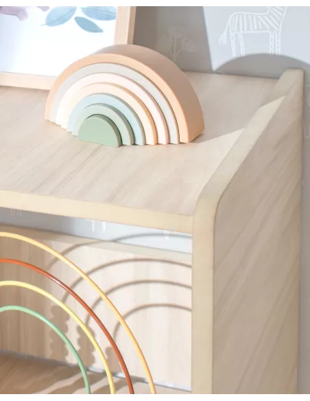 Estante de madeira Montessori