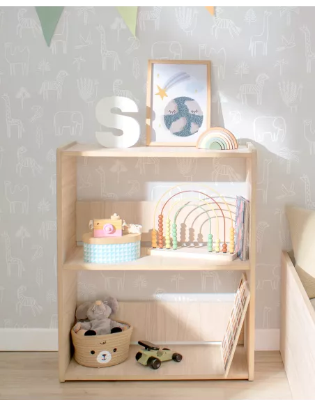 Estante de madeira Montessori