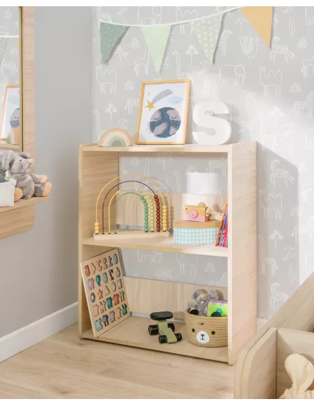 Estante de madeira Montessori