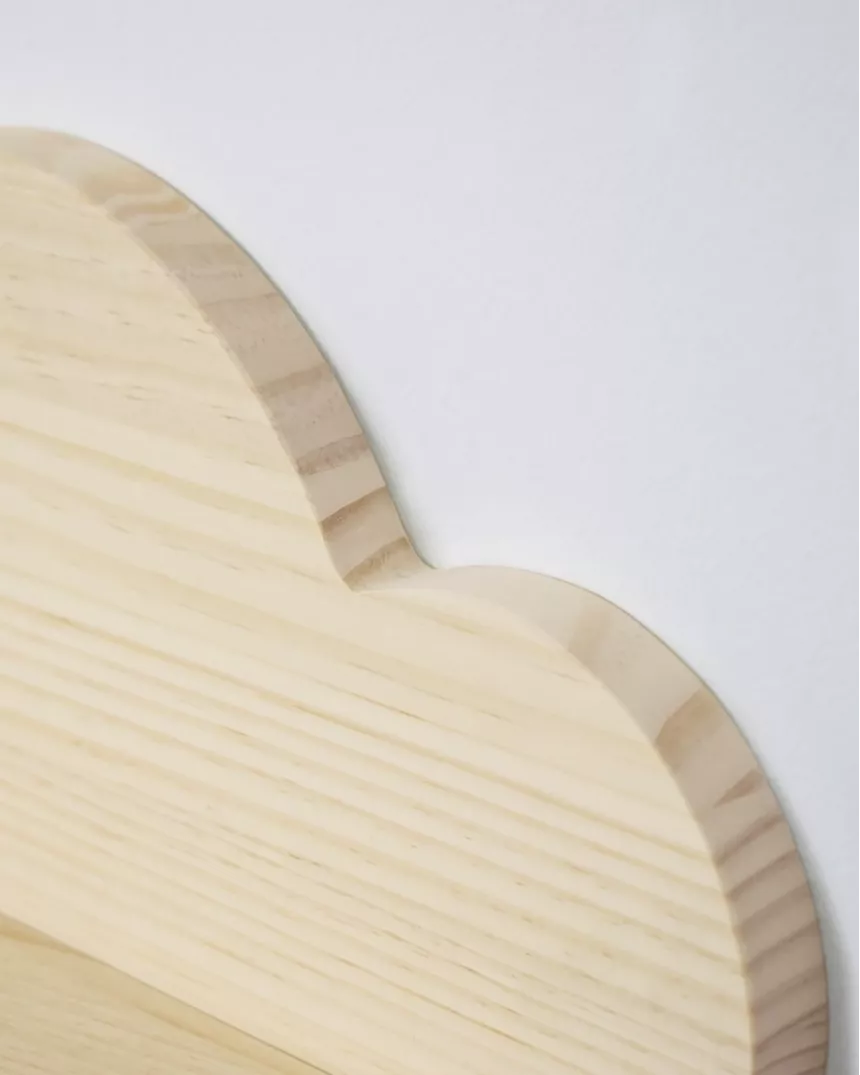 Estante de madeira nuvem natural