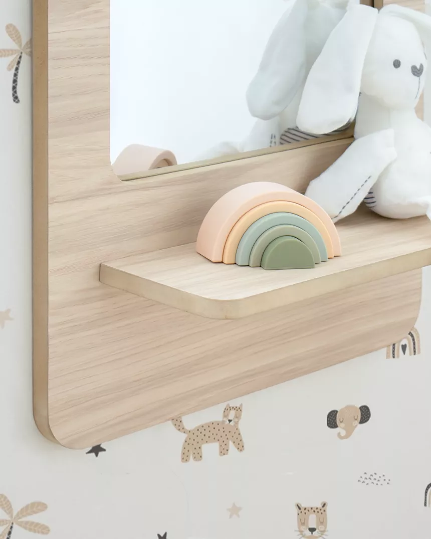 Espelho de madeira vertical Montessori