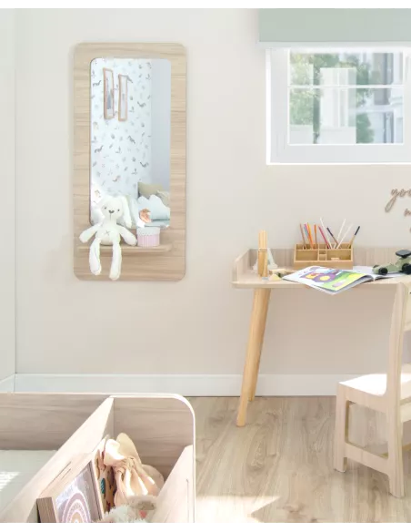 Espelho de madeira vertical Montessori