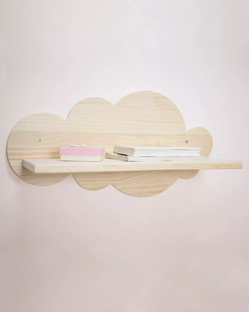 Estante nuvem em madeira natural 2