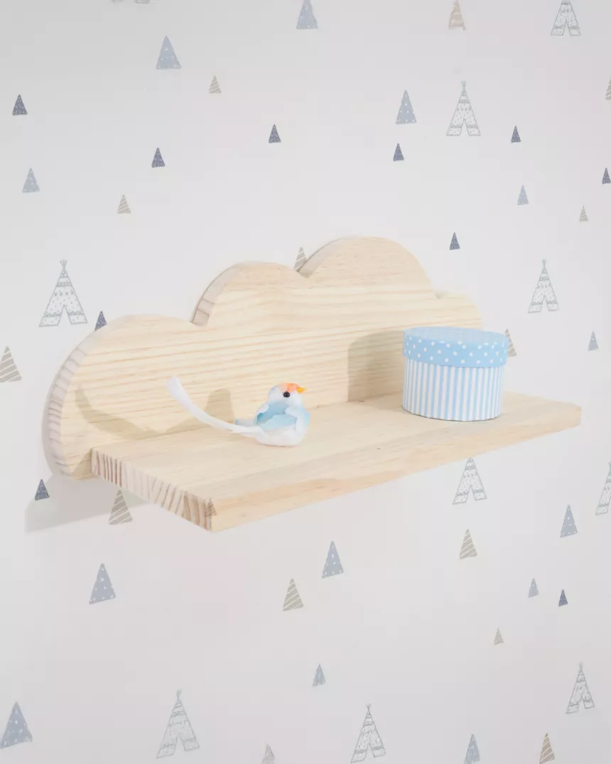 Estante nuvem em madeira natural