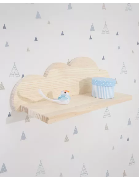 Estante Nuvem em madeira natural