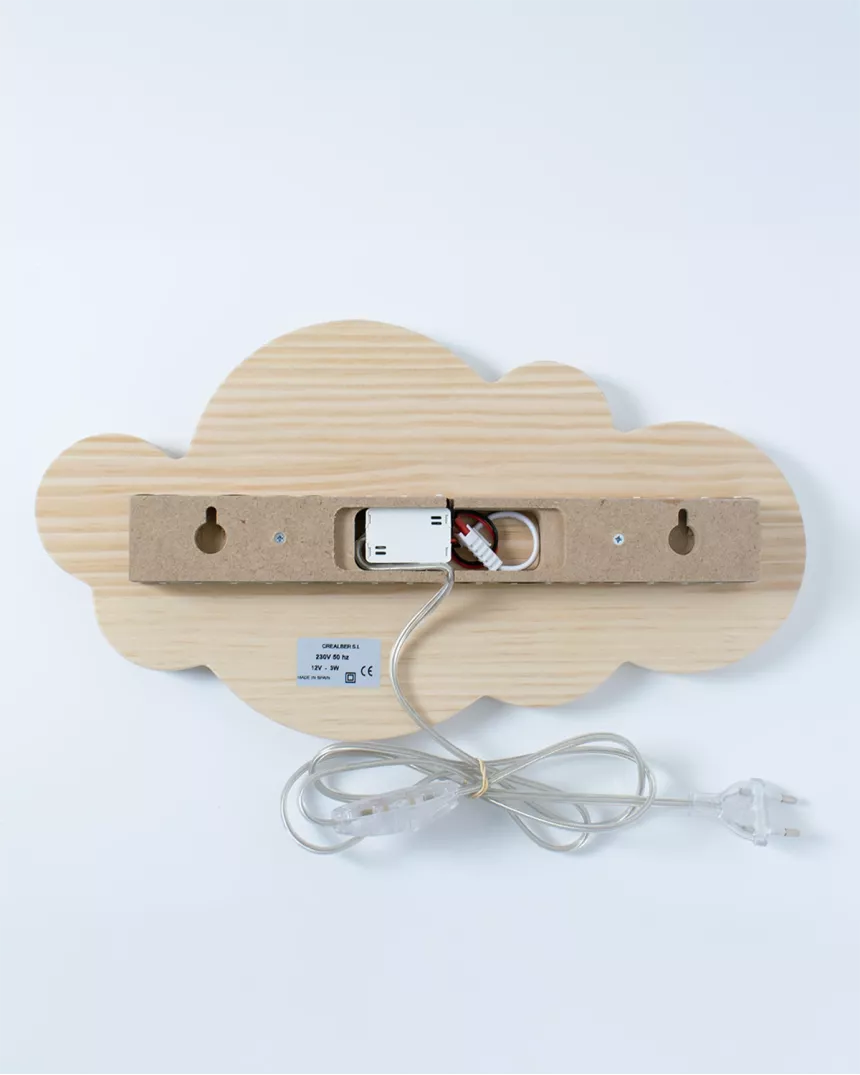 Candeeiro de parede LED infantil Nuvem Natural