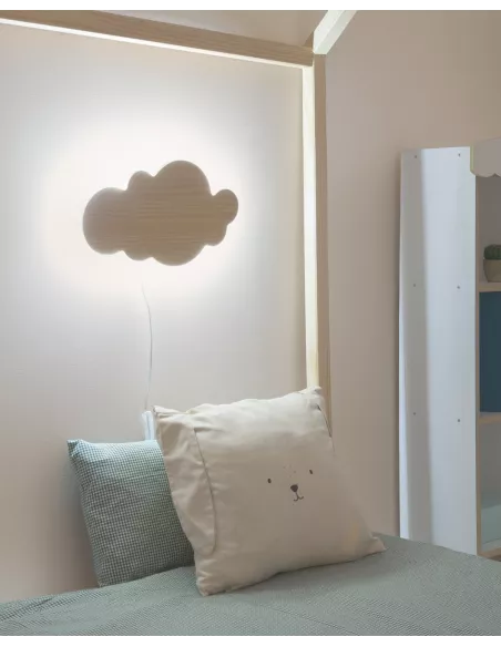 Candeeiro de parede LED infantil Nuvem Natural
