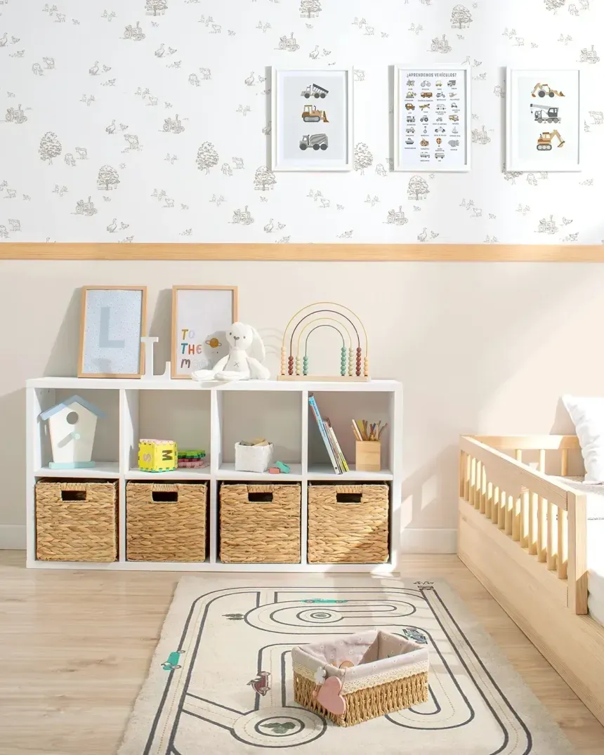 Estante de arrumação 8 compartimentos e 4 cestas