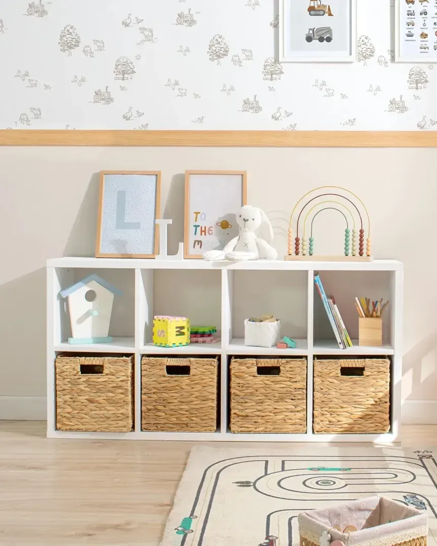 Estante de arrumação 8 compartimentos e 4 cestas