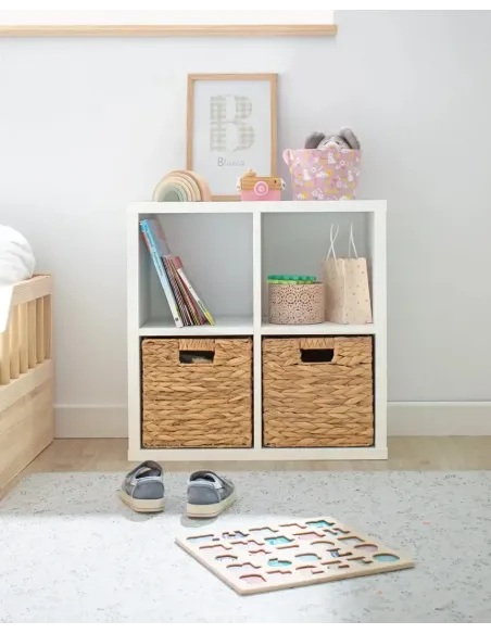 Estante de arrumação 4 compartimentos e 2 cestos