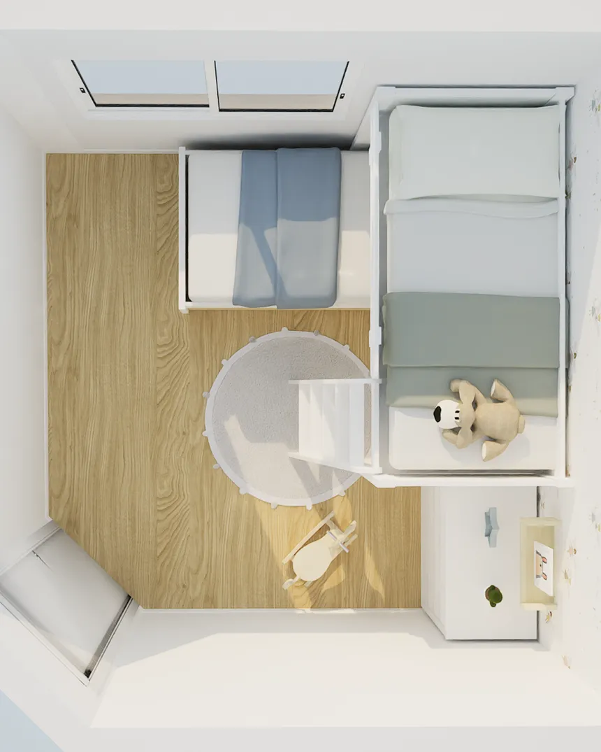 Desenho quarto infanto juvenil em 3D