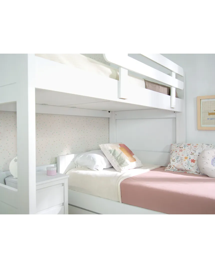 Beliche em L com três camas | Solução para quarto partilhado