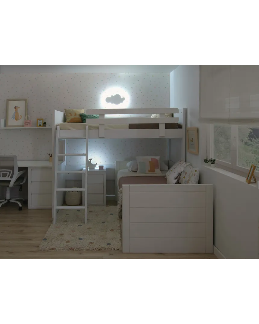 Beliche em L com três camas | Solução para quarto partilhado