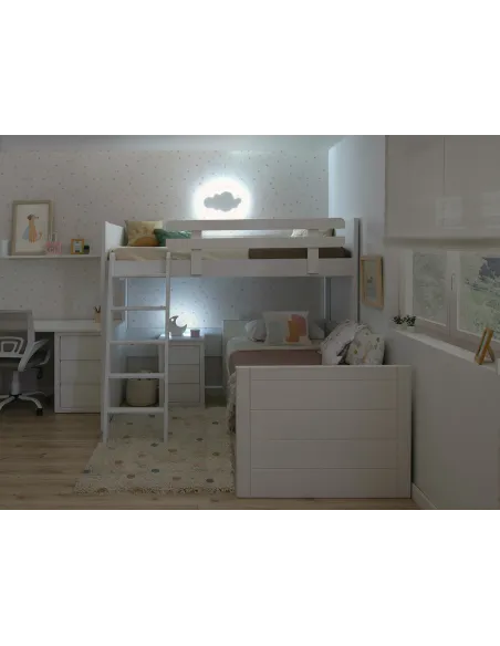 Beliche em L com três camas | Solução para quarto partilhado