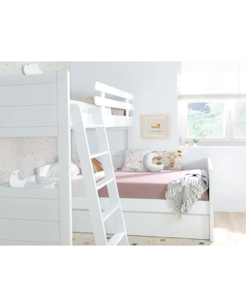 Beliche em L com três camas | Solução para quarto partilhado