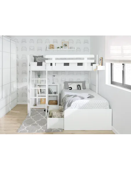 Beliche juvenil em L com gavetas | Envio gratuito!