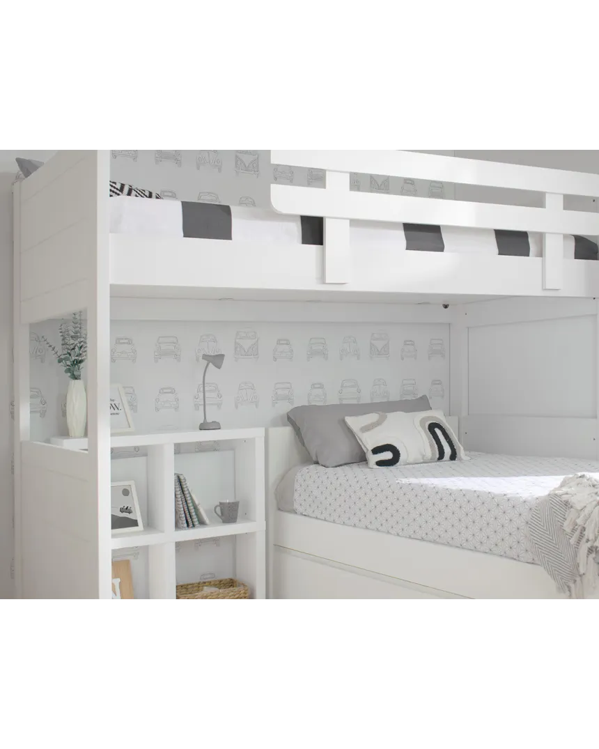 Beliche juvenil em L com gavetas | Envio gratuito!